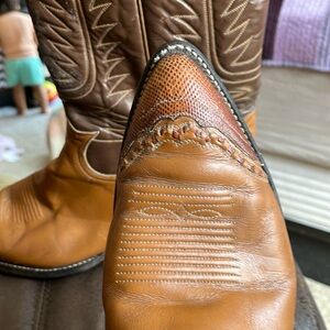 MEN'S- TonyLama VintageGold Label6243 wingtip lizard western cowboy boots 11.5d